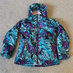 Columbia Kids' Bugaboo Snow Jacket - Teal and Purple Abstract Floral